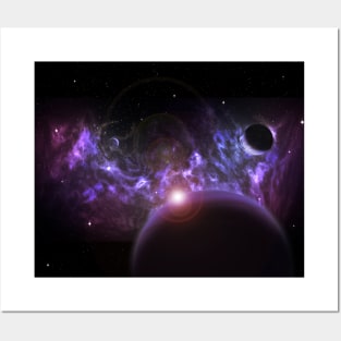 Purple Nebula Space Posters and Art